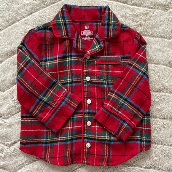 KIDS: babyGap 100% Recycled Plaid PJ Set - Picture 4 of 8